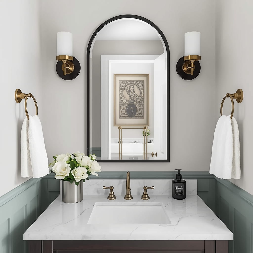 Arched Powder Room Mirror for Elegant Design