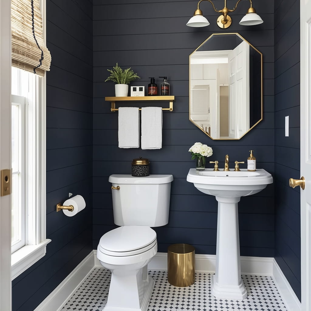 Black Shiplap Powder Room for Bold Style
