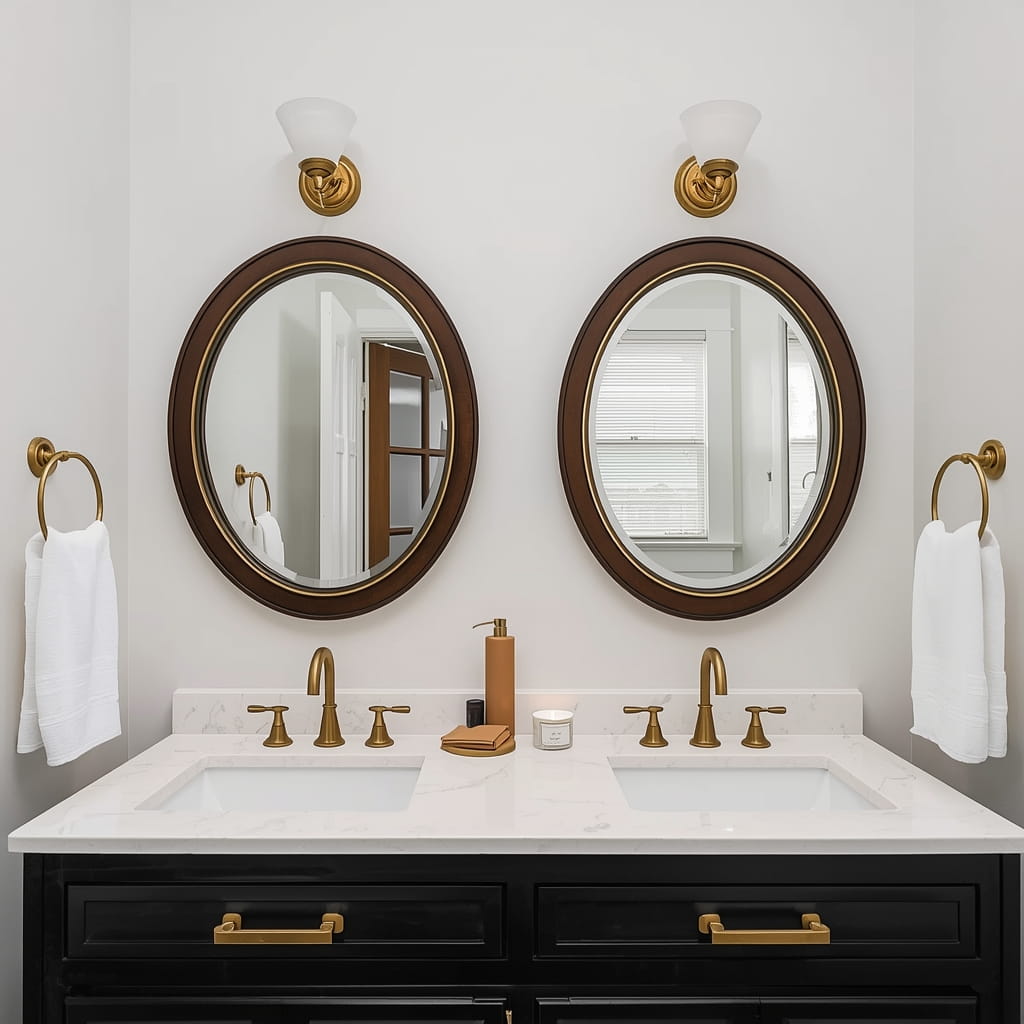 Double Mirror Powder Room Ideas