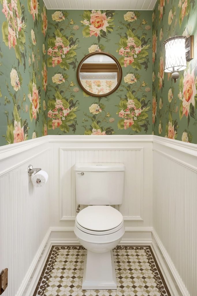 Farmhouse Powder Room Wainscoting Ideas for Cozy Charm