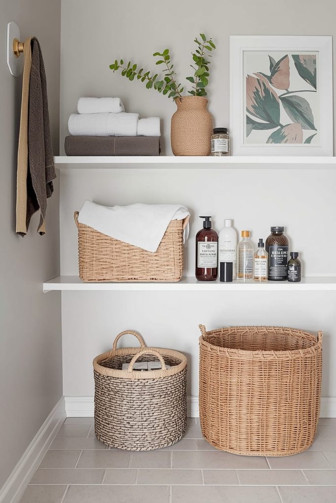 Ladder Shelves for Stylish Bathroom Storage