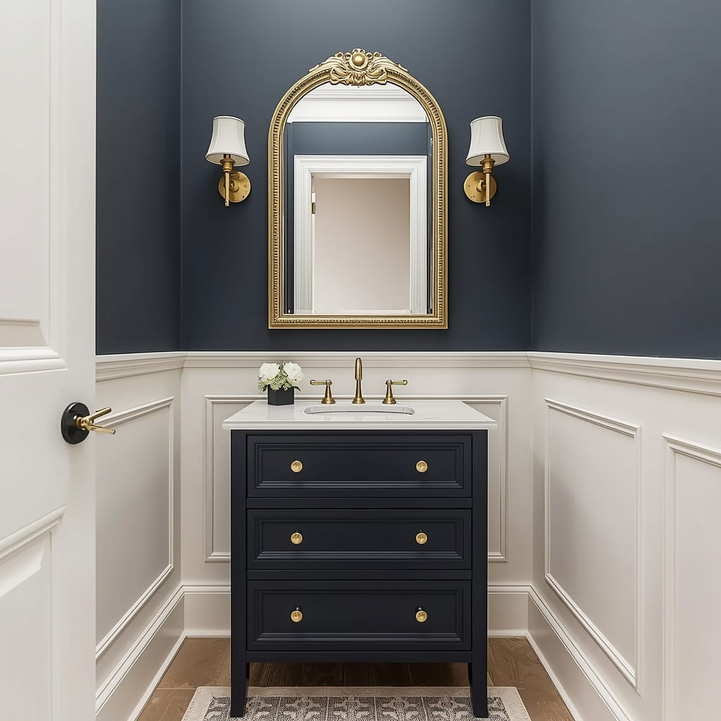 Luxury Powder Room Wainscoting Ideas