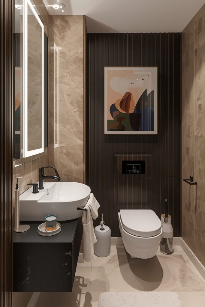 Marble Luxury Powder Room for Timeless Elegance