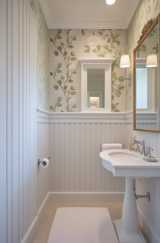 Minimalist Powder Room Wainscoting Ideas