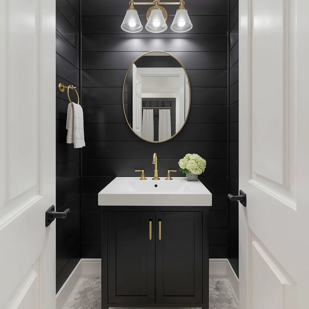 Minimalist Shiplap Half Bathroom