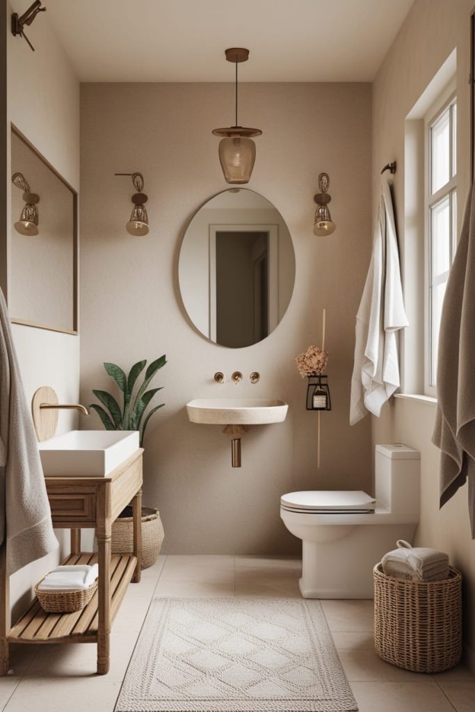 Modern Powder Room Ideas with LED Mirror Lighting