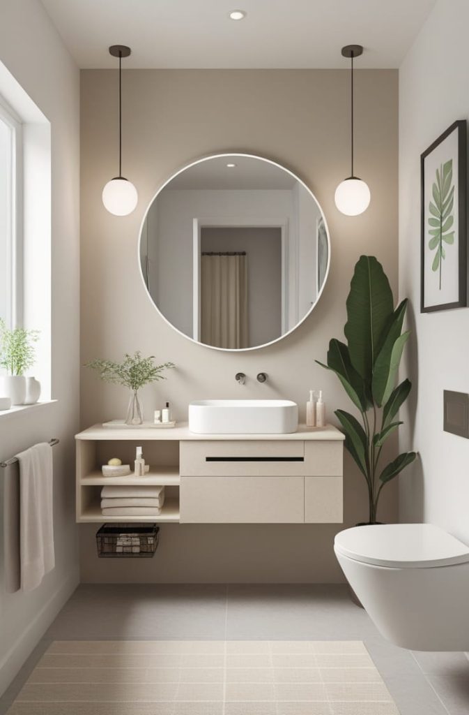 Narrow Powder Room Ideas with Smart Layout