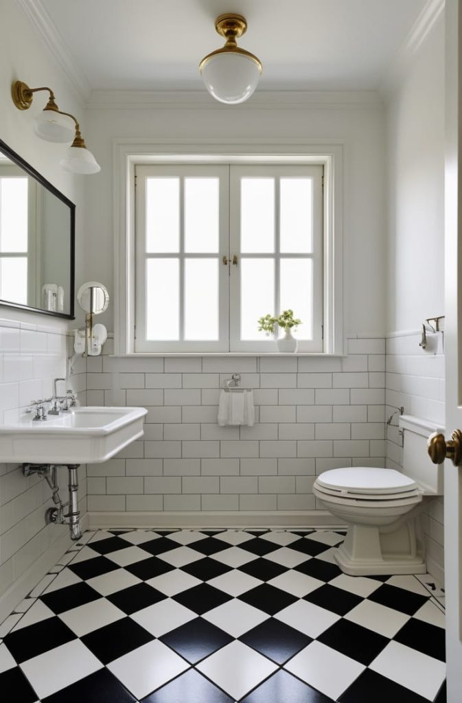 Old-World Powder Room Charm with Textured Walls