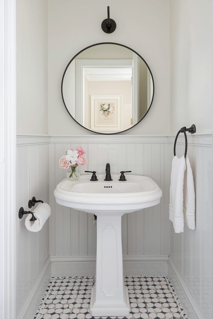 Round Powder Room Mirror Ideas for Small Spaces