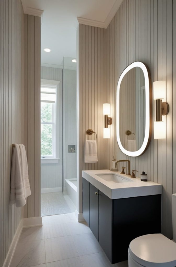 Rustic Shiplap Half Bathroom Design