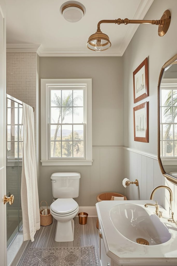 Victorian Powder Room Style with Dark Accents