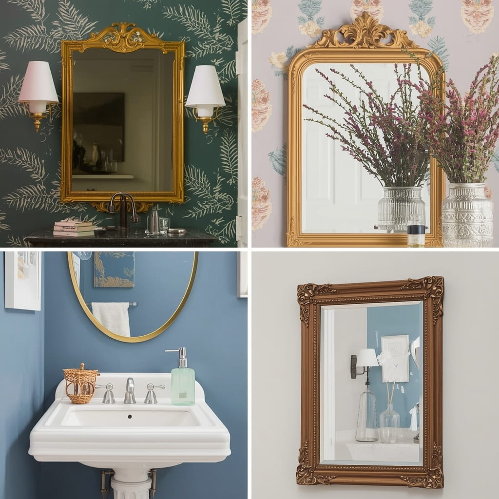  Vintage Powder Room Mirror Ideas for Character