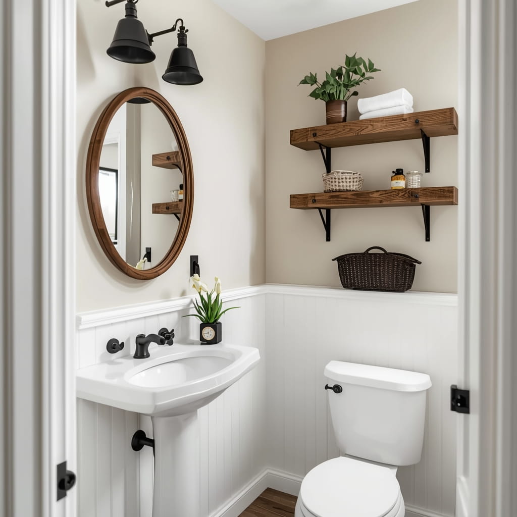  Wallpaper and Wainscoting Powder Room Ideas