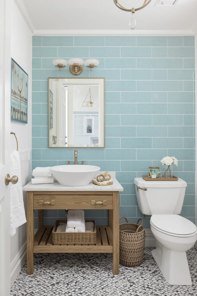 Blue Subway Tile Bathroom Ideas for a Modern Classic Style