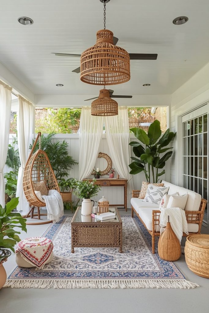 Boho Covered Patio Ideas for Relaxed Outdoor Living Space Ideas