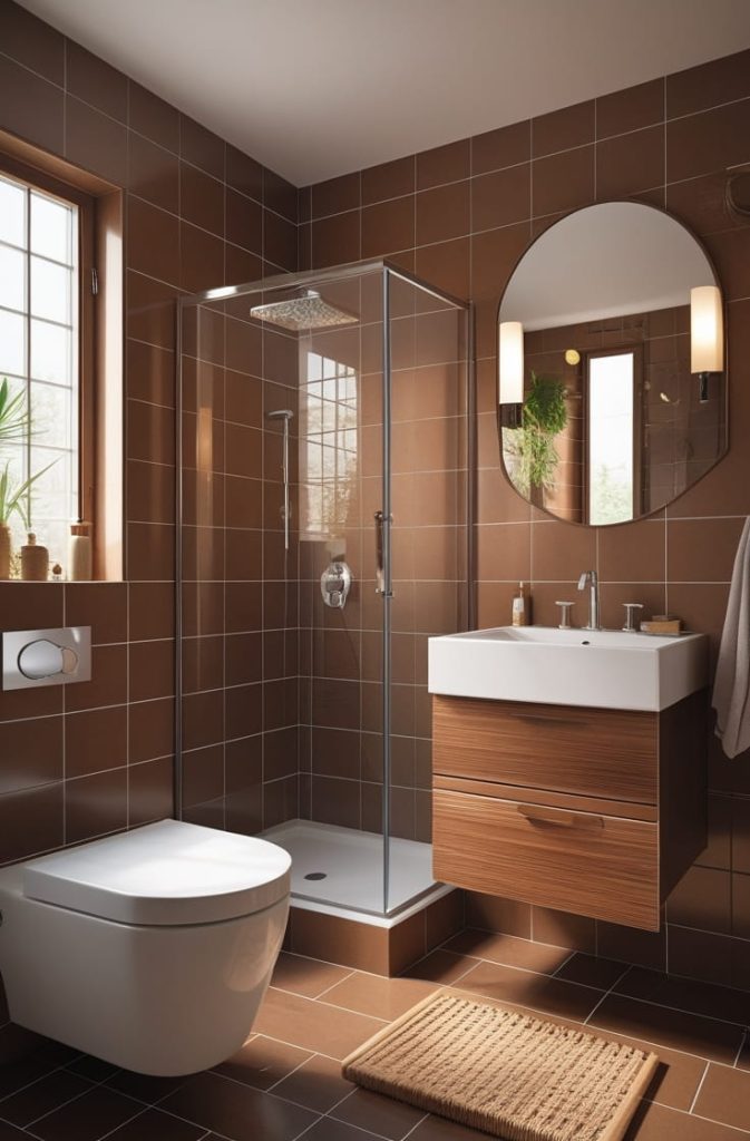 Brown Tile Bathroom Floor Ideas