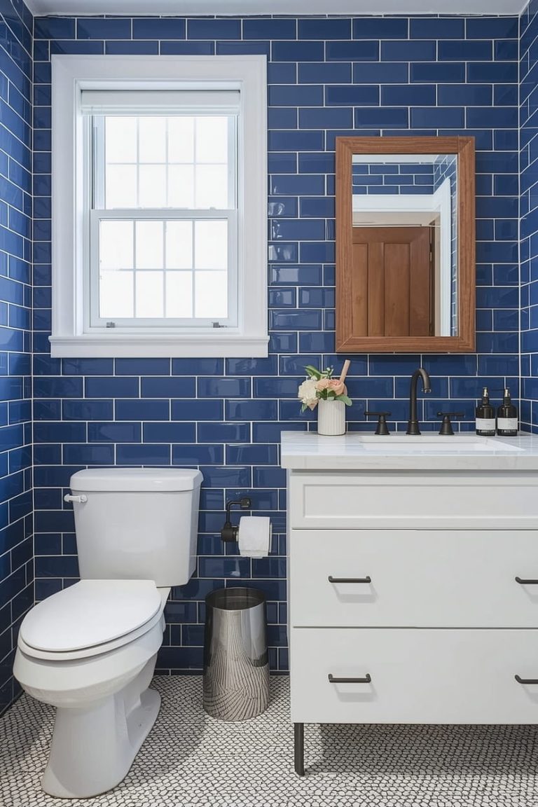 Coastal Blue Tile Bathroom for a Relaxing Beach Vibe