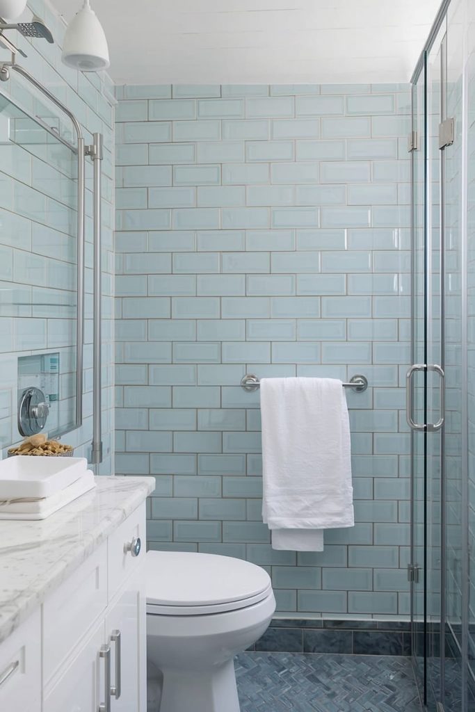 Coastal Marble Tile Bathroom
