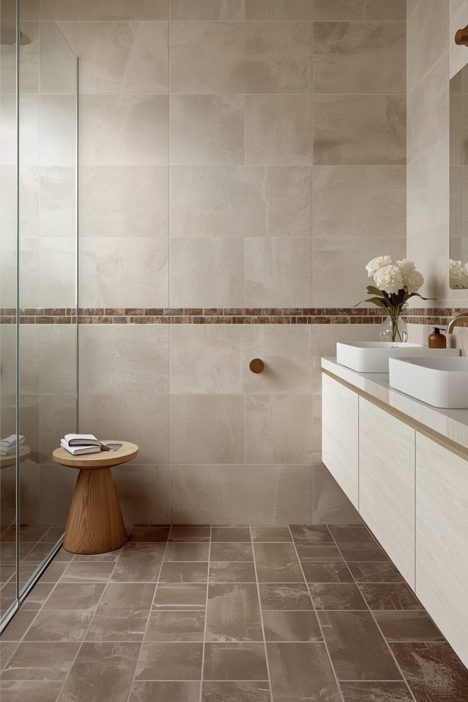 Dark Brown Tile Bathroom Ideas for Luxury Style