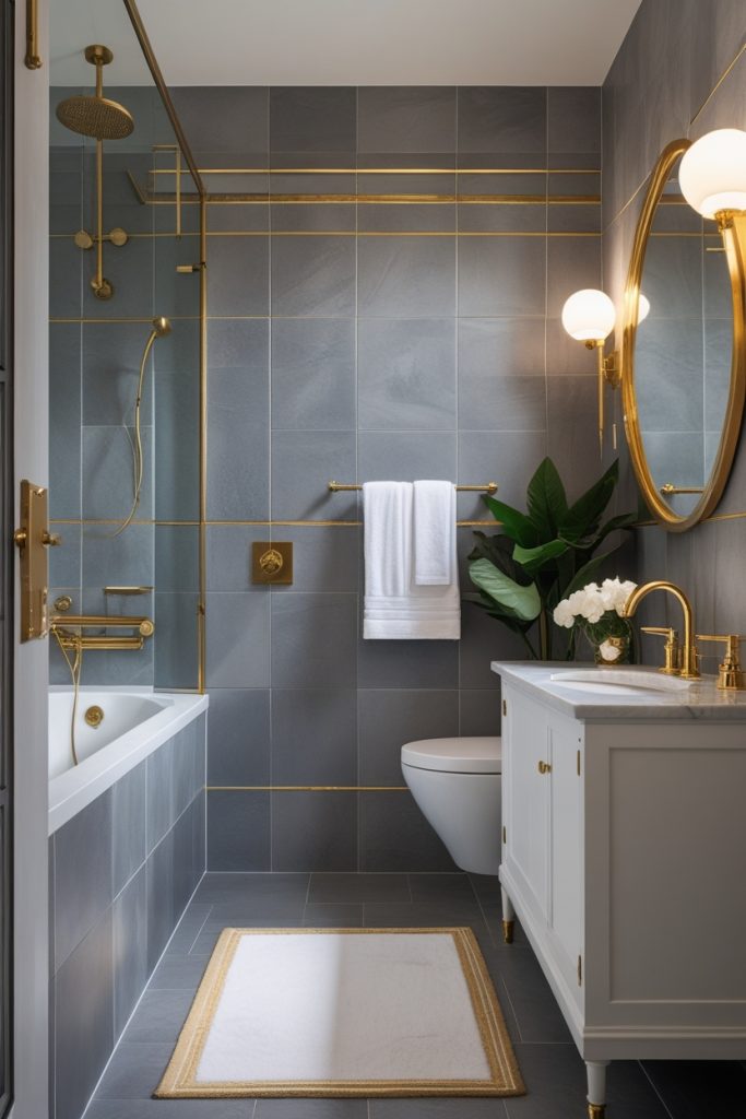 Dark Grey Tile Bathroom Design for a Bold Look