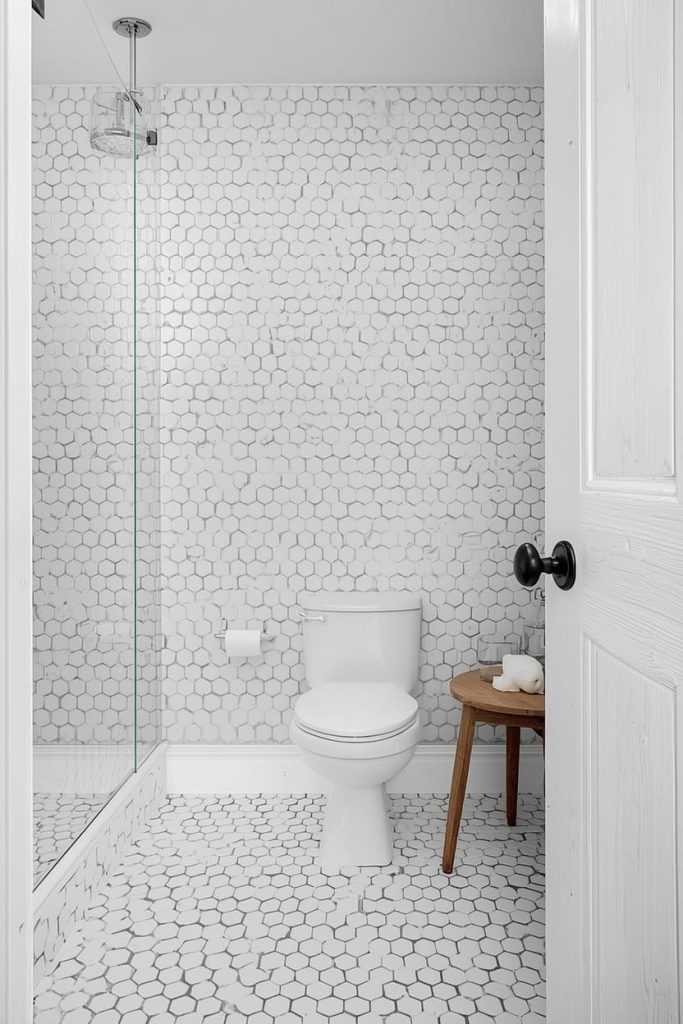 Herringbone Farmhouse Bathroom Tile