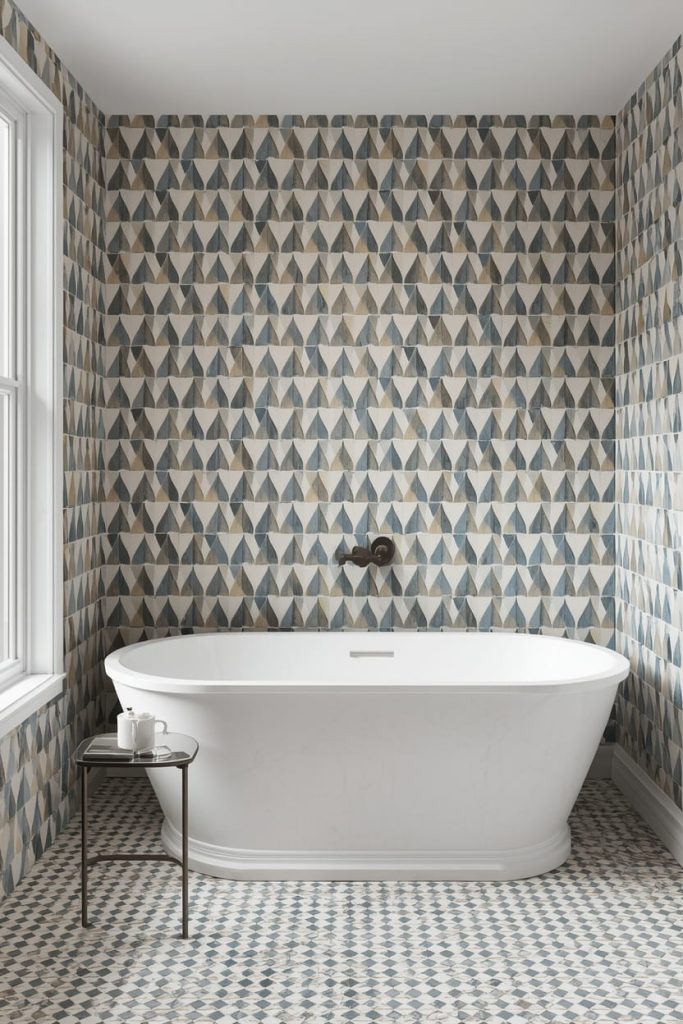 Herringbone Pattern Master Bathroom Tile Ideas