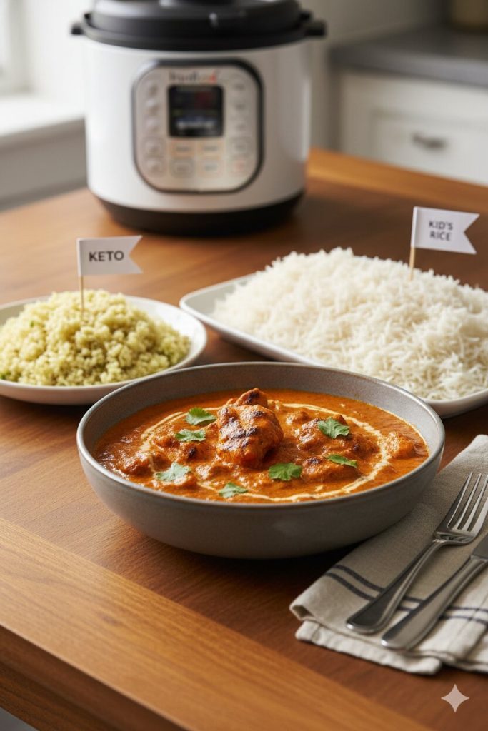 Instant Pot Chicken Tikka Masala over Cauliflower Rice