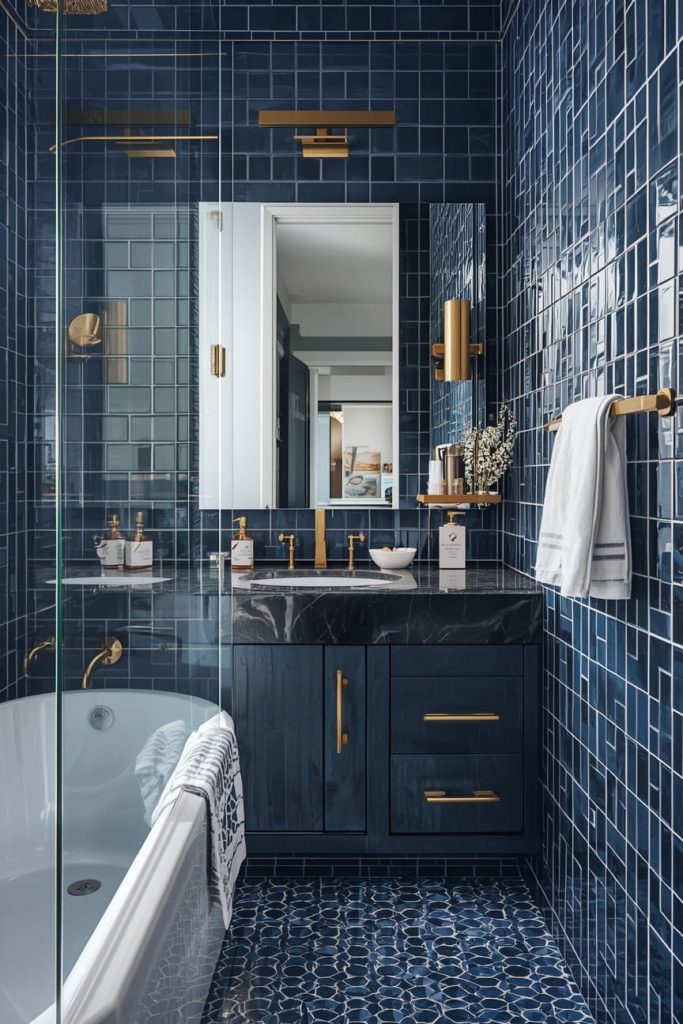 Light Blue Tile Bathroom Design for a Calm and Airy Feel