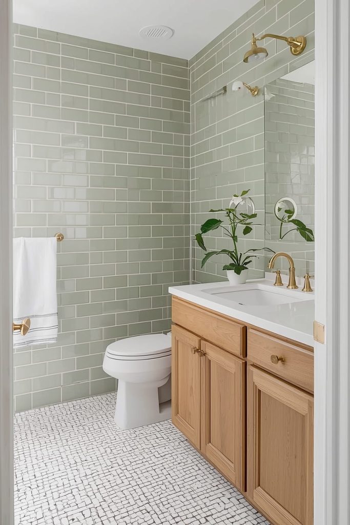 Luxury Green Marble Tile Bathroom
