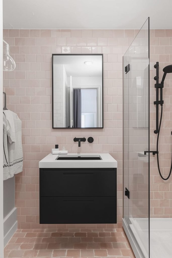 Luxury Pink Marble Tile Bathroom Ideas