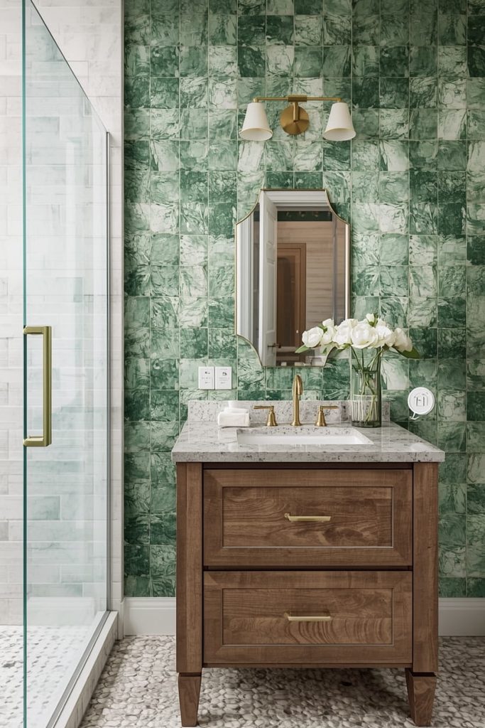 Marble and Gold Bathroom Tiles (Luxury Bathroom Tile Ideas)