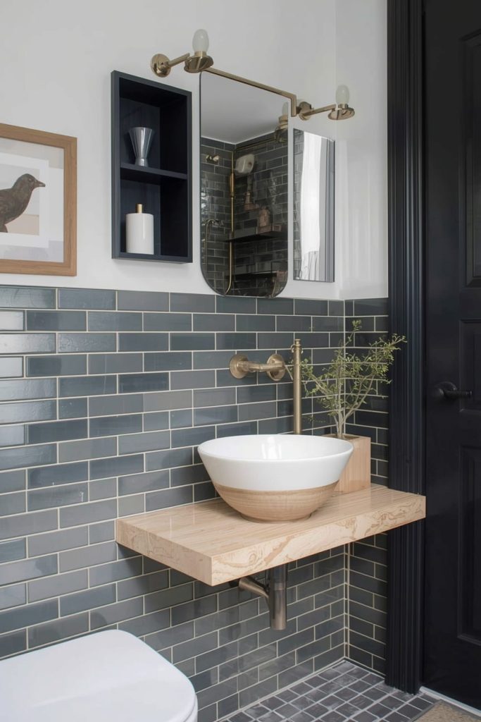 Minimalist Half Wall Tile Bathroom Ideas