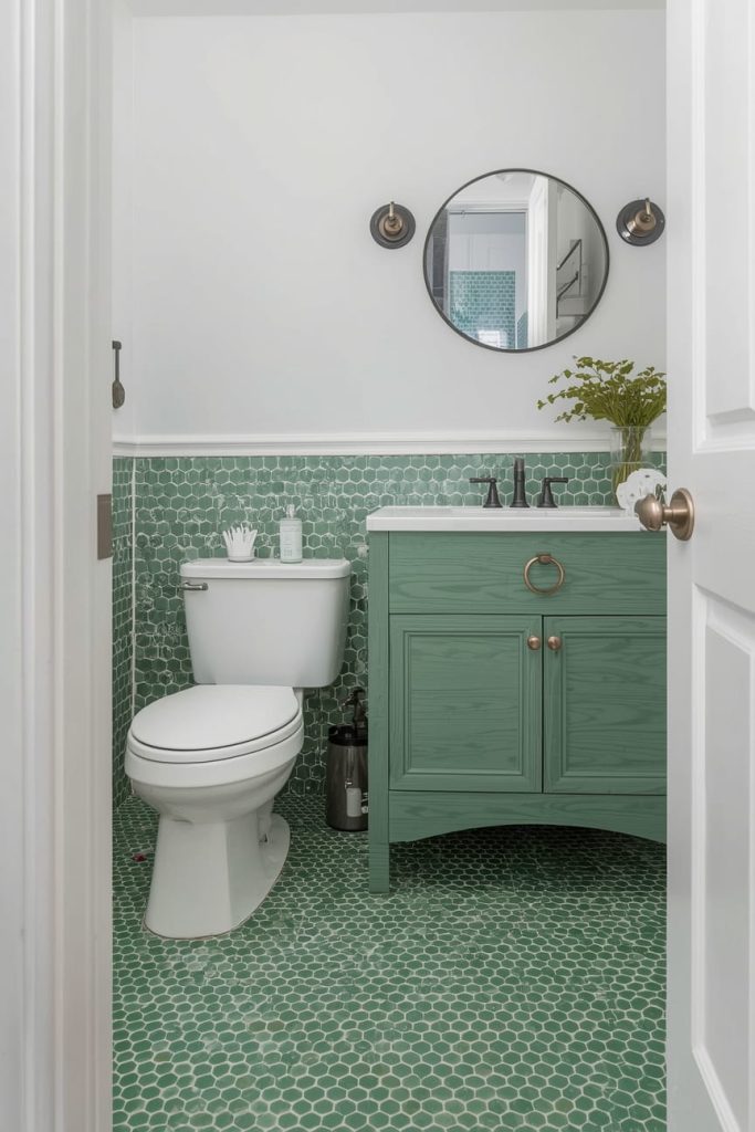 Mint Green Small Bathroom Tiles