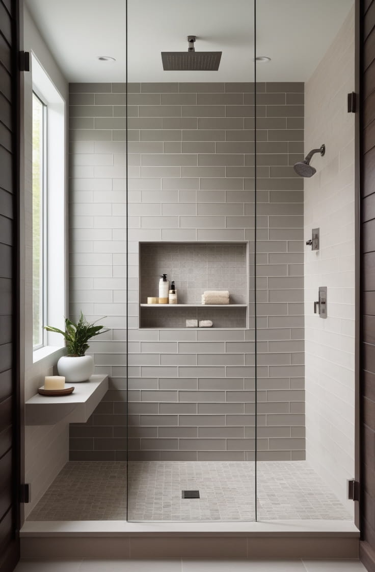 Mosaic Walk-In Shower Tile Ideas