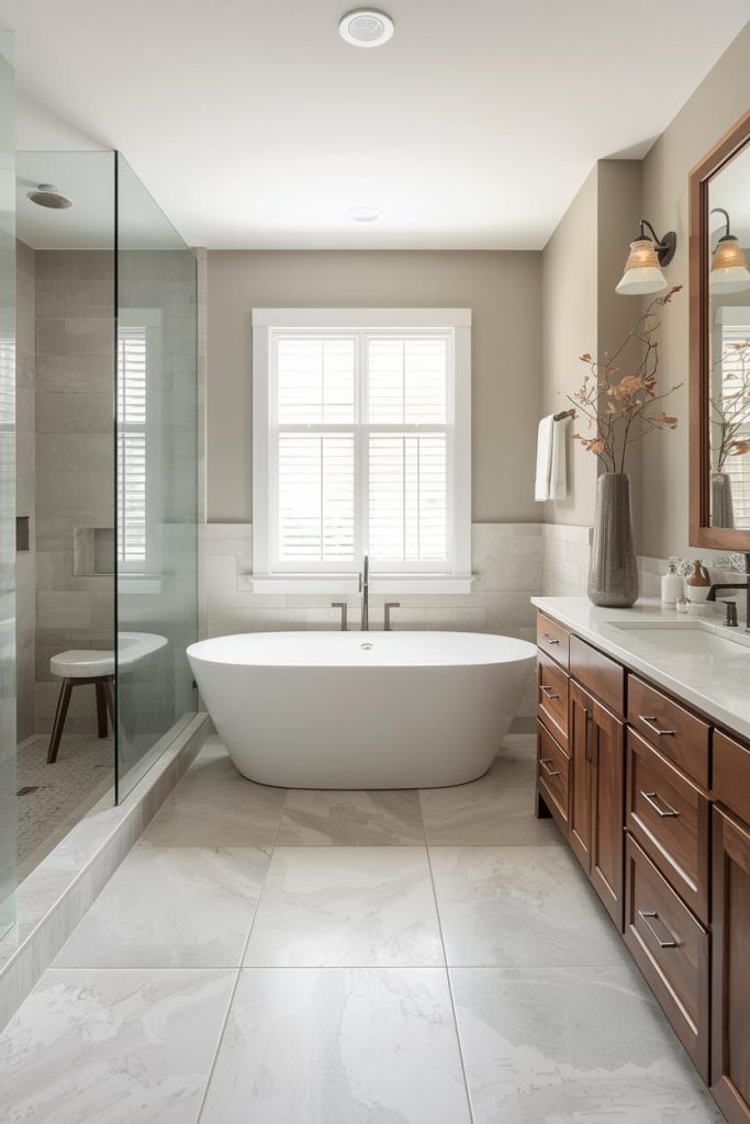 Natural Stone Master Bathroom Tile Ideas