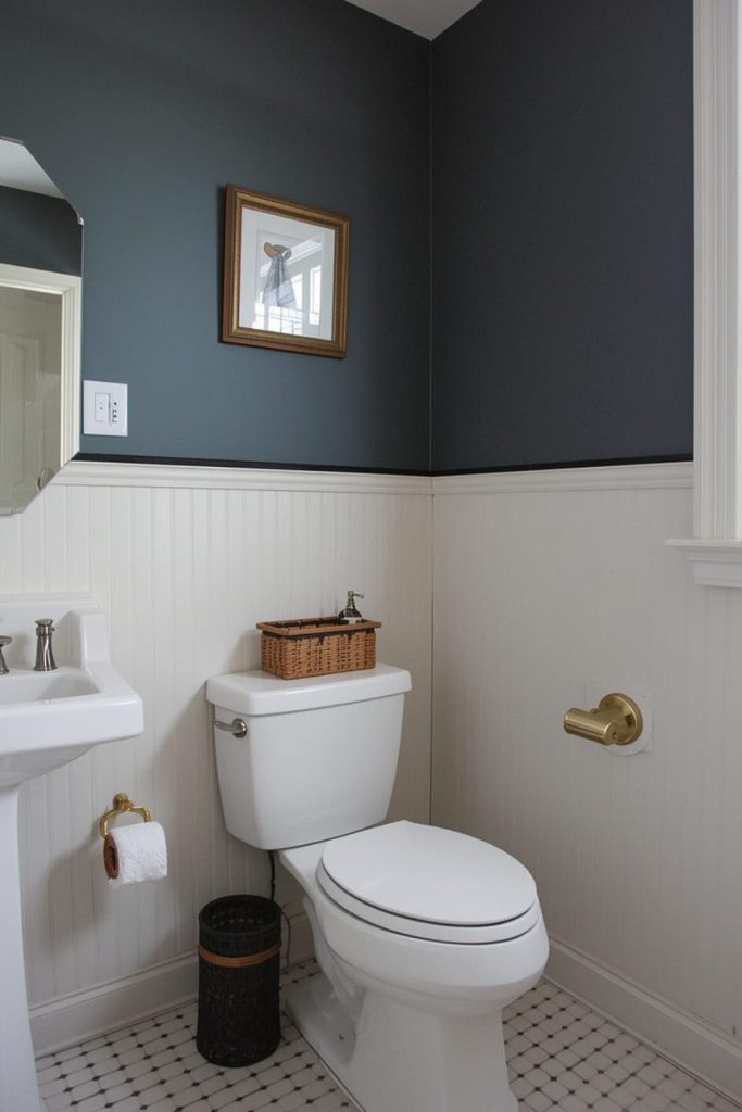 Patterned Half Wall Tile Bathroom Ideas