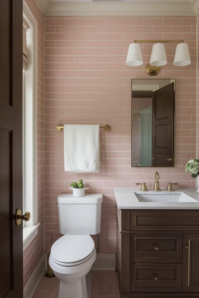 Pink Hexagon Tile Bathroom Ideas