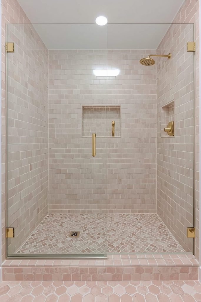 Pink and White Tile Bathroom Ideas