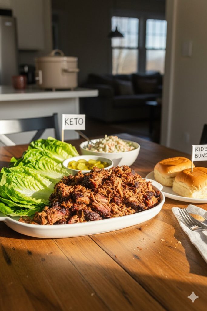 Slow Cooker Pulled Pork Lettuce Wraps