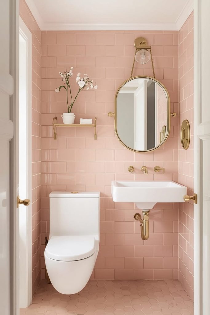 Small Pink Tile Bathroom Ideas