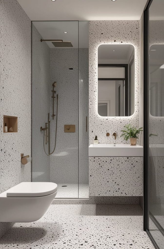 Small Terrazzo Tile Bathroom Ideas