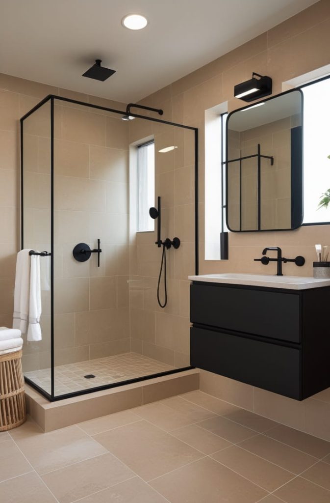  Spa Style Beige Tile Bathroom