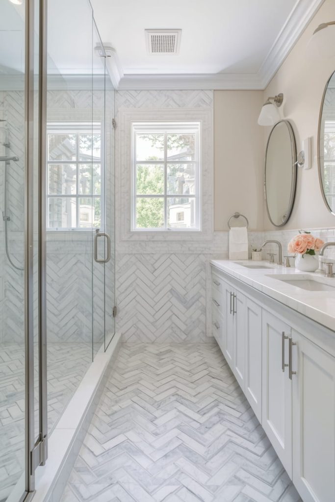 Statement Accent Wall Master Bathroom Tile Ideas