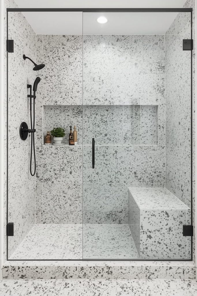 Terrazzo Tile Shower Bathroom Ideas