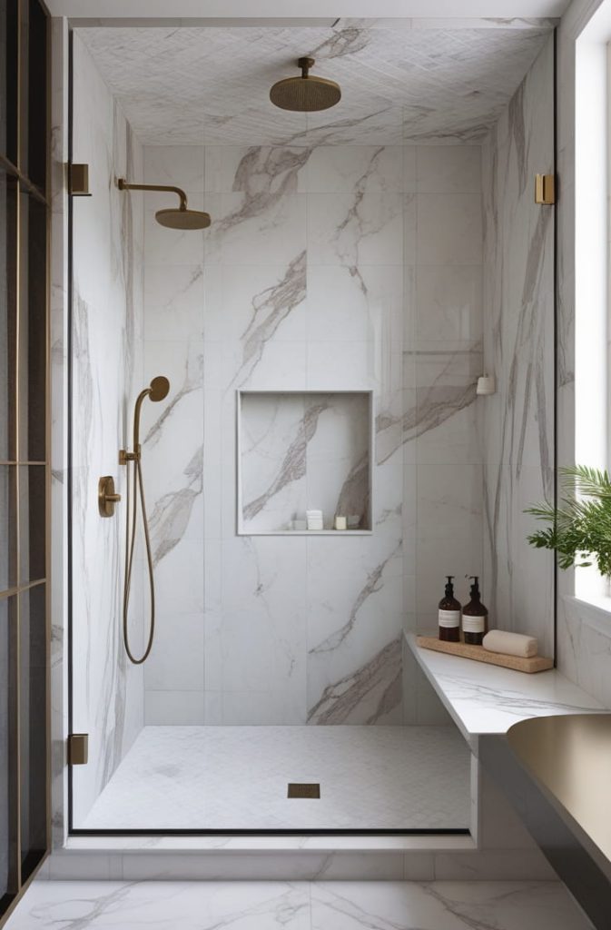 Vertical Tile Walk-In Shower Ideas