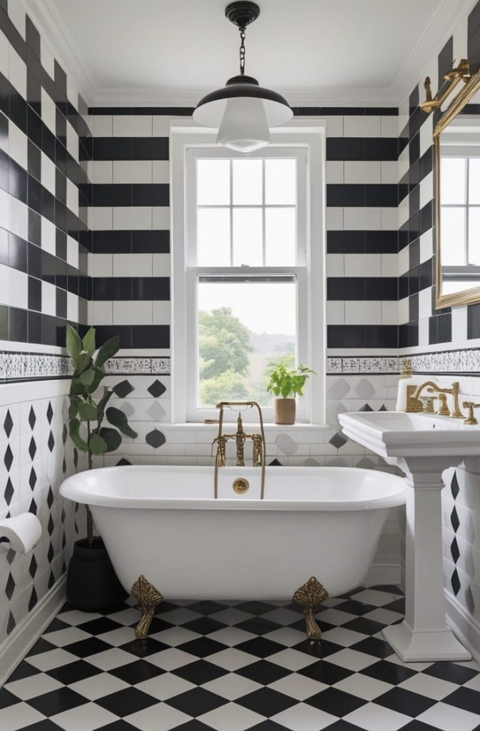 Vintage Basket Weave Bathroom Tiles