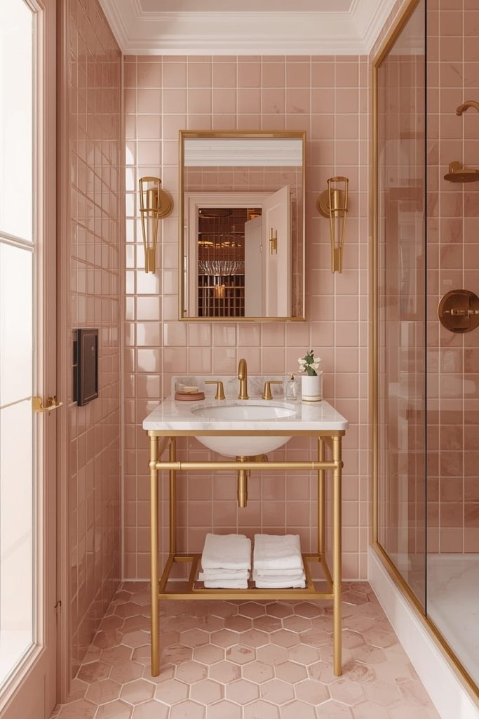 Vintage Pink Tile Bathroom Ideas