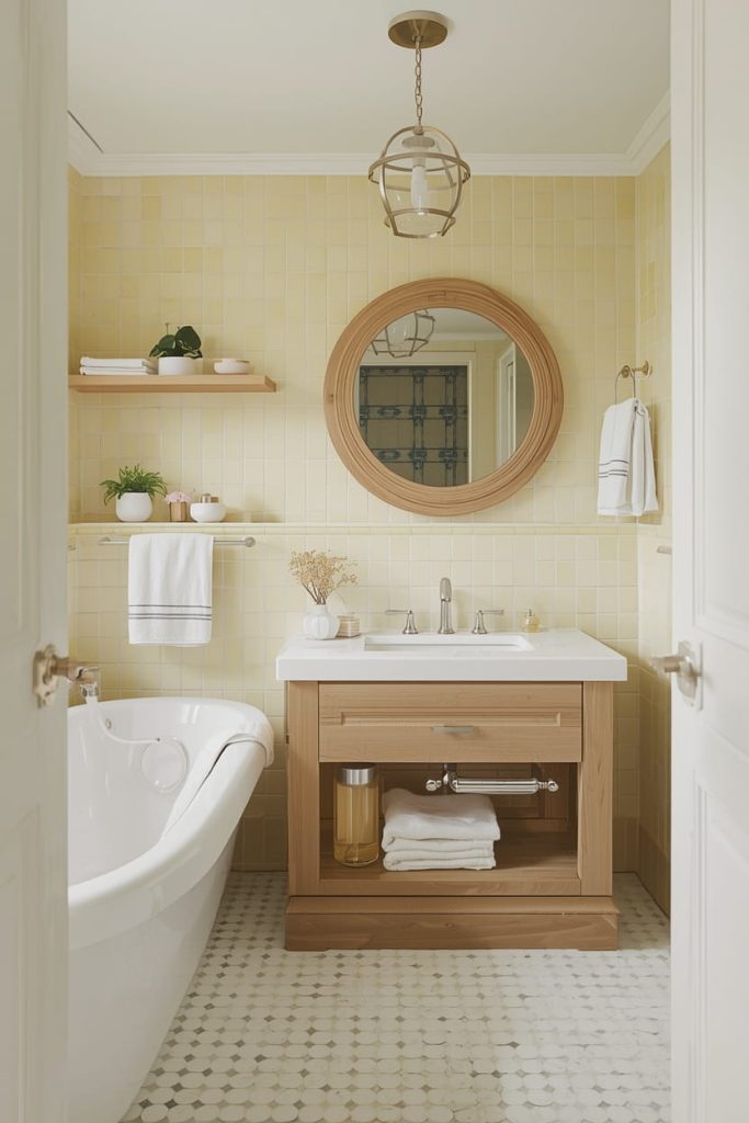 Vintage Yellow Tile Bathroom Inspiration
