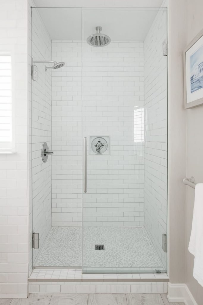 Walk-In Shower with Accent Tile