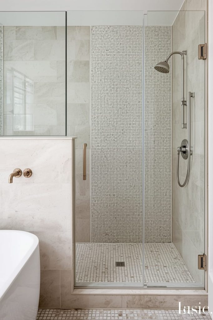 Warm Taupe Tiles for Cozy Neutral Bathroom Design